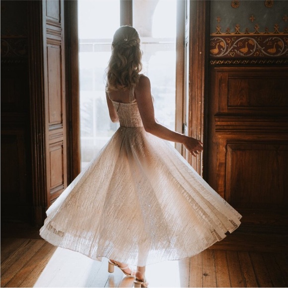 NWT Bronx and Banco white Mademoiselle Bridal midi dress - Picture 4 of 16